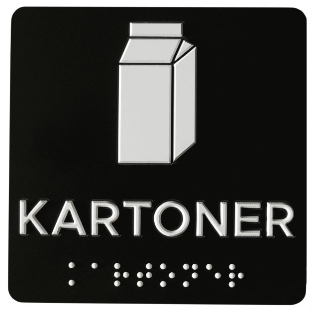 Taktil piktogram af kartoner